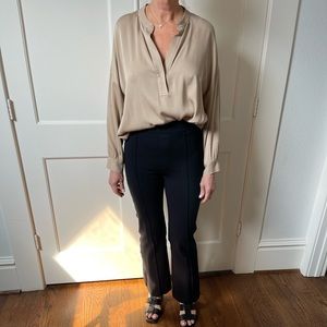 Vince, size L, Tan long sleeve silk blouse, relaxed fit
